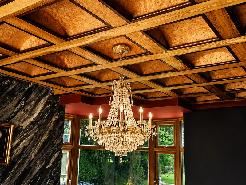 Bespoke coffered ceiling installed in an Ascot property